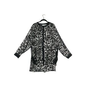 SUSAN GRAVER BLACK PRINTED SEER‎ CHIFFON BUTTON FRONT HI LOW HEM TOP SIZE 26W